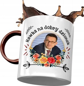 Bordó bögre Mateusz Morawiecki Premier Ajándék Nyomtatott Fotóval