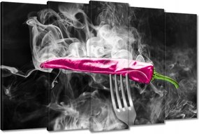 Vászonkép 150x95 Rózsaszín paprika a füstben