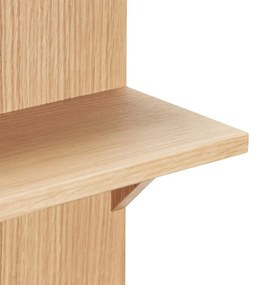 Natúr színű többszintes fali polc tölgyfa dekorral 40 cm Straight – Hübsch