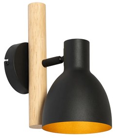 Rusztikus fali lámpa fekete fával - Flint