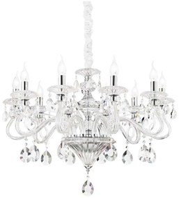 Ideal Lux - Kristály csillár láncon NEGRESCO 10xE14/28W/230V átm. 85 cm átlátszó