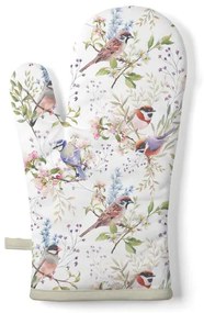Tavaszi Virágos–madaras pamut edényfogó kesztyű 18x30 cm Busy birds