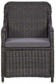 7 részes fekete kültéri polyrattan étkezőgarnitúra