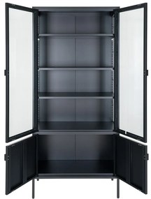 Fekete fém tálalószekrény 80x180 cm Brisbane – House Nordic