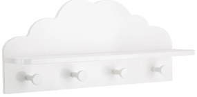 CLOUD fehér gyerekpolc akasztóval