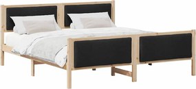 vidaXL Ágykeret fejtámlával Fekete 200 x 200 cm szövet