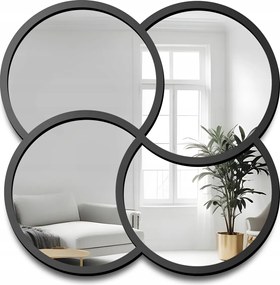 Miro dekoratív tükör fekete Mdf keretben 140x140 fali