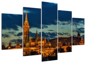 Kivilágított épületek képe (150x105 cm)