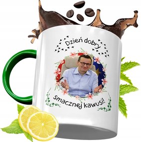 Máté Morawiecki Zöld Bögre Ajándék, fényképes nyomattal