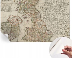 Dekoratív öntapadós fotótapéta irodába Antik térkép 416x254 cm