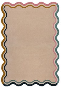 Krémszínű kézi szövésű gyapjú szőnyeg 160x230 cm Leo Scallop – Flair Rugs