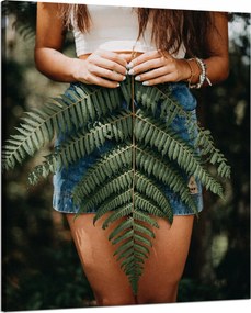 Botanika Vászonkép Nő levéllel 80x100