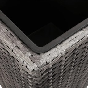 3 db szürke polyrattan kerti magaságyás