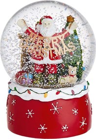 X-MAS zenélő hógömb, 'Merry Christmas' Ø10cm