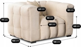 MODERNO fotel, krém