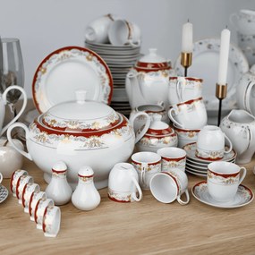 TEMPO-KONDELA GARIDA TYP 2, étkészlet, 57 db-os szett, porcelán