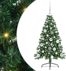 vidaXL Mesterséges, előre világított karácsonyi fa Zöld 120 cm PVC
