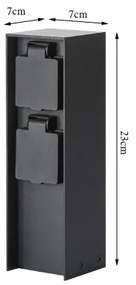 Brilagi - Kültéri csatlakozós oszlop PILLAR 2Z SCHUKO 230V IP44 fekete