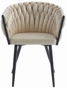 Bézs ORION VELVET étkezőszék fekete lábakkal