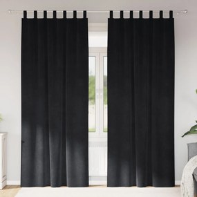 Fekete Sötétítő Függöny Kerek Hurokkal 2 db Fekete