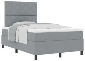 Box Spring Ágy matresszel Világosszürke Kis Dupla Szövet