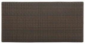 barna polyrattan kerti tárolóláda 120 x 60 x 110 cm