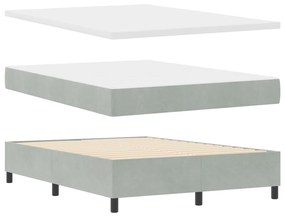 Boxspring Ágy Matrac Különleges Világosszürke 140x200 cm Bársony