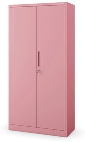 Zárható tárolószekrény DAWID, 900 x 1850 x 450 mm, Fresh Style: púderrózsaszín