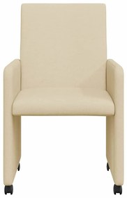 vidaXL Kerekes Étkező Székek 2 pcs Krém 57 x 66 x 94 cm szövet