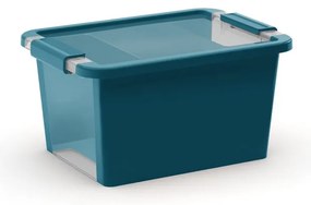 Petróleumkék fedeles műanyag tárolódoboz 36,5x26x19 cm Bi-Box – KIS