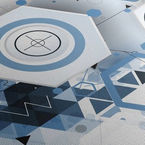 Kép - Geometriai absztrakció (órával) (90x30 cm)