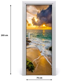 Ajtóposzter öntapadós Sunset tengeren 75x205 cm