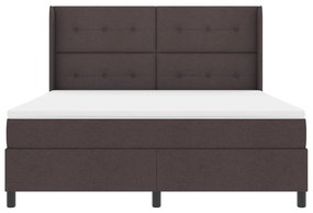 Boxspring Ágy Matraccal és LED világítással Sötétbarna 180x200 cm Szövet