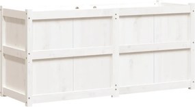 vidaXL fehér tömör fenyőfa kerti virágláda 150x50x70 cm