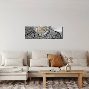 Kép - A fa törzse kollázsban (órával) (90x30 cm)