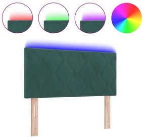 LED Fejtámla Gyémánt Blokkok Dizájn Sötétzöld 90 cm Bársony