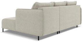 Bézs kinyitható-tárolóhelyes sarokkanapé (jobb oldali) Luana – Makamii