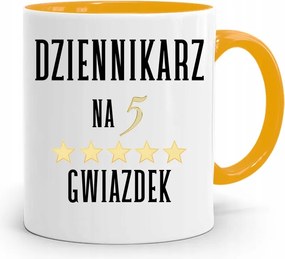 Sárga Bögre Ajándék Riporter Újságírónak fényképes nyomtatással