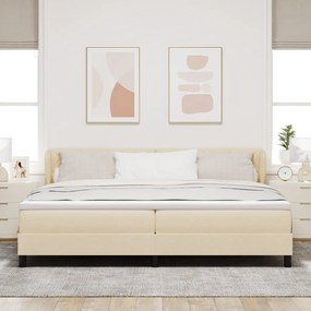 Boxspring Ágy Mattal Krém 200x200 cm Szövet