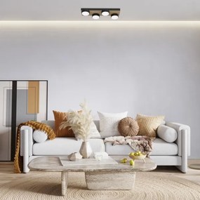 Mennyezeti lámpa SEMA 4xGX53/15W/230V fekete/barna/tölgy