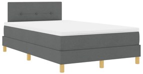Box Spring Ágy Matraccal &amp; LED Sötétszürke 120x190 cm Szövet