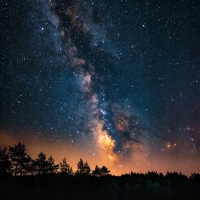 Canvas Vászonkép Éjszaka Égbolt Csillagok Tejút Galaxis 40x40