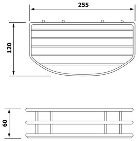 AQUALINE 37004 Chrom line polc, ezüst