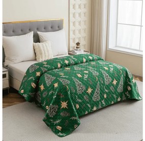 Ágytakaró GREEN CHRISTMAS zöld Méret: 170 x 210 cm