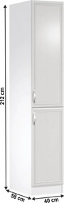 Élelmiszer szekrény D40SP, fehér/sosna Andersen, jobb, SICILIA