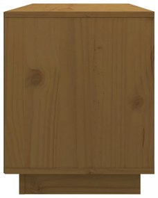 mézbarna tömör fenyőfa TV-szekrény 74x35x44 cm
