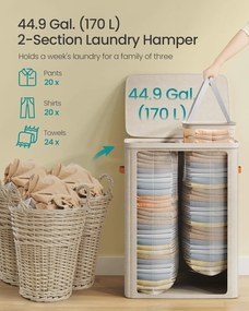 Szennyestartó 170 l, 6 x 40 x 75 cm, bézs