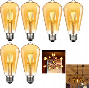 6x Led izzó E27 4W Meleg 2700K Premium nem villog Készlet