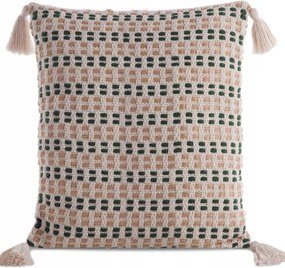 Dekoratív párnahuzat BOHO-9 45x45 Eurofirany krém zöld