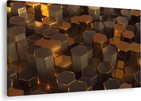 Kép - bronz hatszögek (90x60 cm)